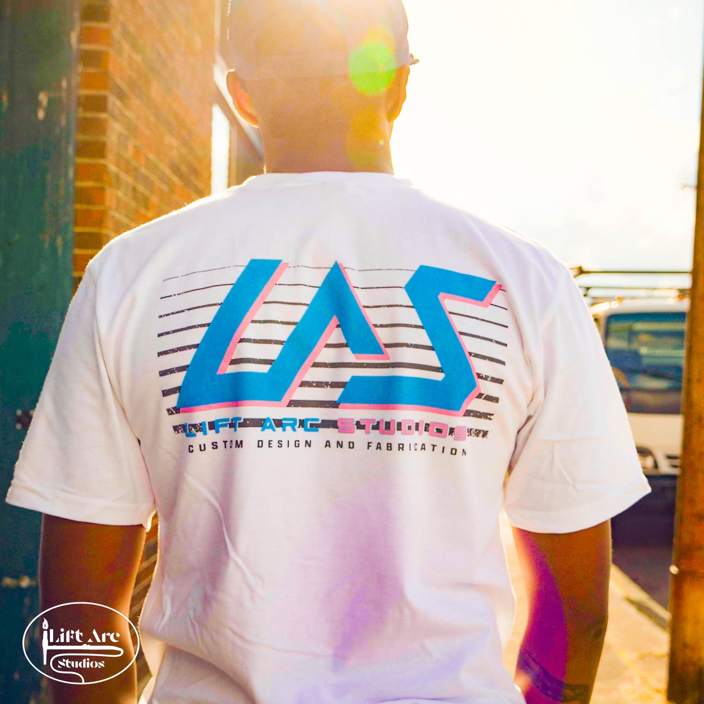 Lift Arc Studios - White LAS Throwback Logo T Shirt